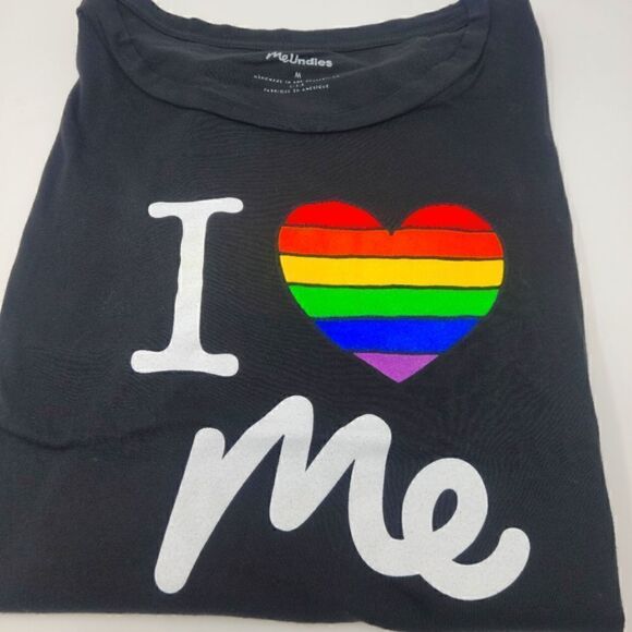 MeUndies Black I heart me Modal/Cotton Blend T-Shirt Medium - Picture 1 of 4